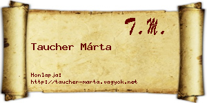 Taucher Márta névjegykártya